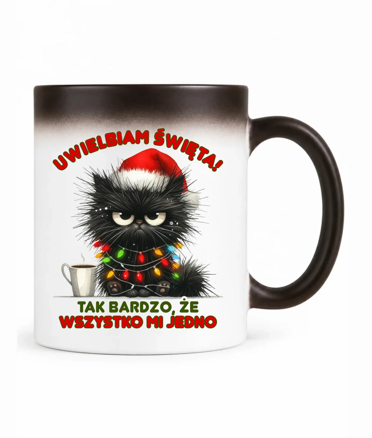 Kubek magiczny świąteczny - Kot Maruda Wszystko mi jedno BN35