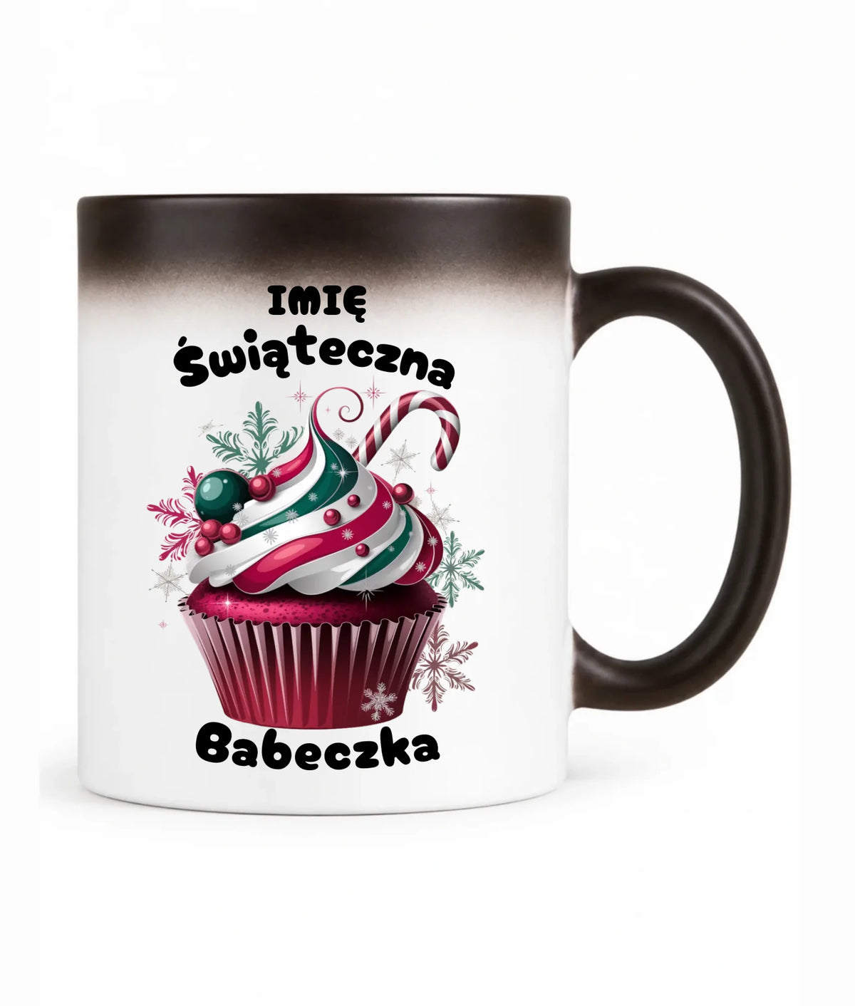 Kubek magiczny na święta - Świąteczna babeczka - personalizowany BN30