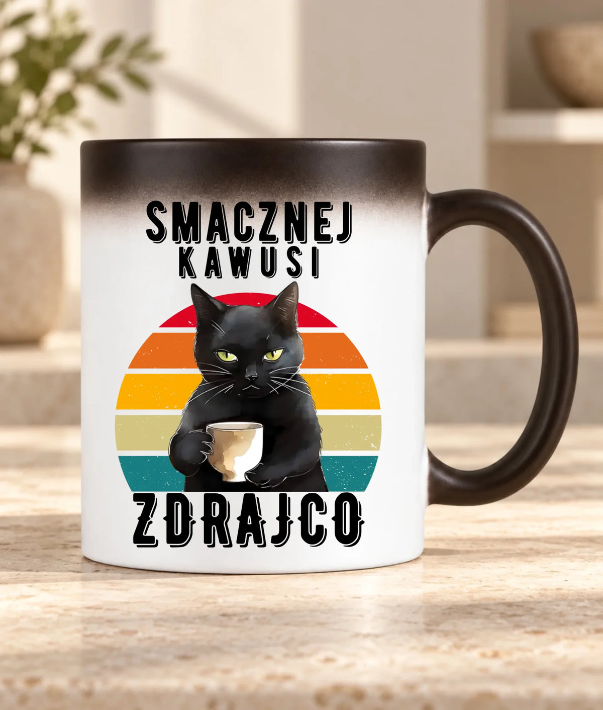 Kubek magiczny na odejście z pracy - Smacznej kawusi Zdrajco