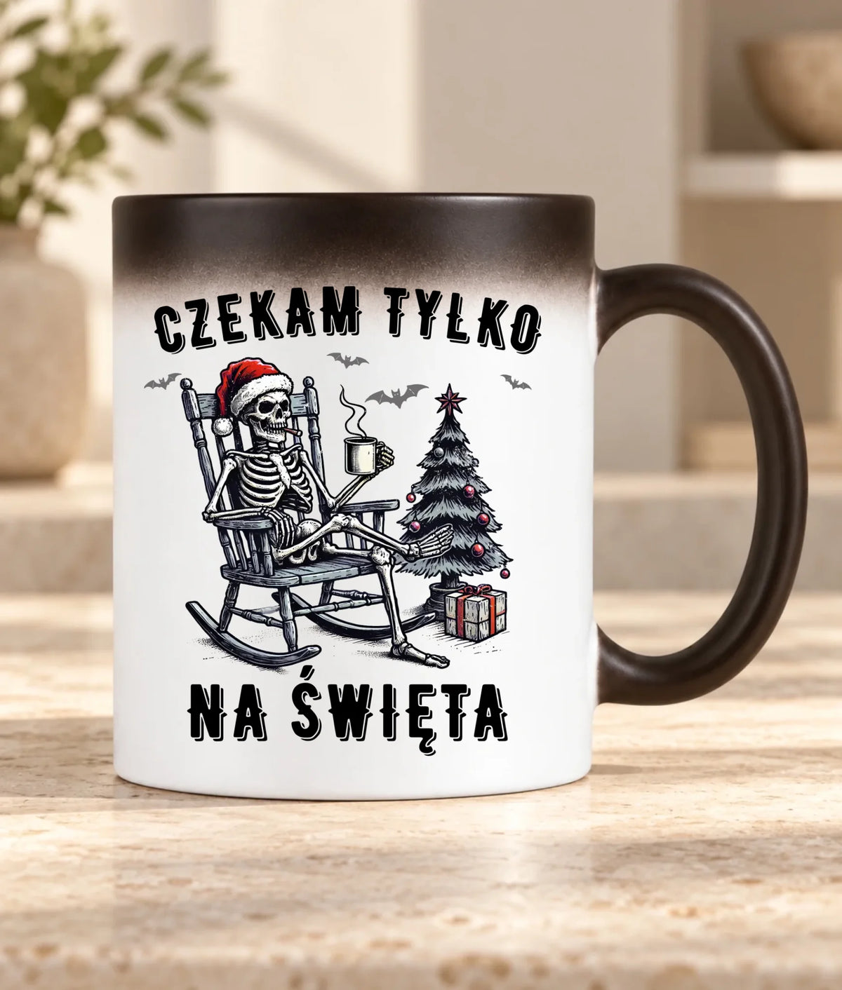 Kubek magiczny świąteczny - Czekam tylko na święta BN56