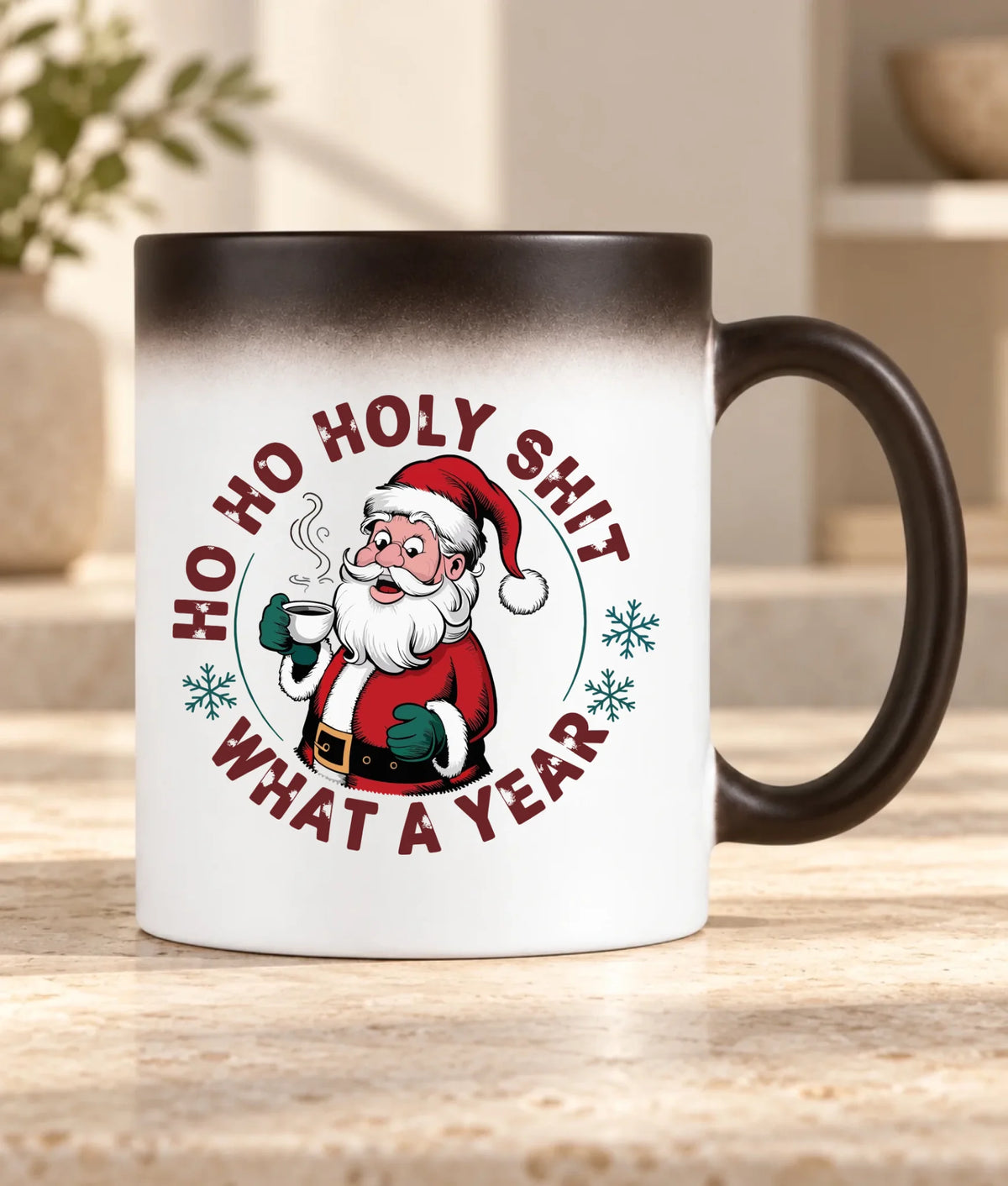 Kubek magiczny świąteczny - Ho ho holy shit what a year BN74