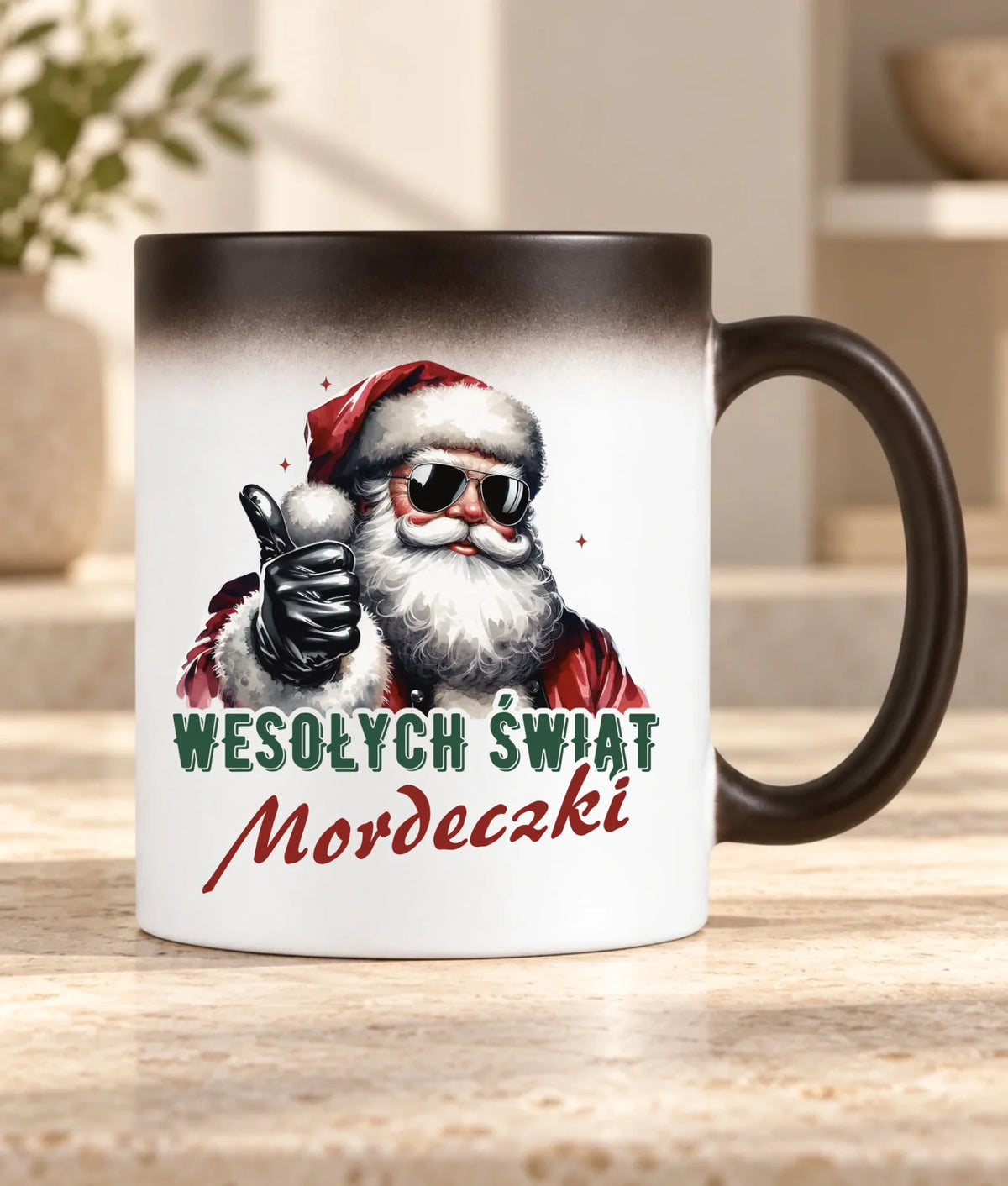 Kubek magiczny świąteczny - Mikołaj Wesołych Świąt mordeczki BN65