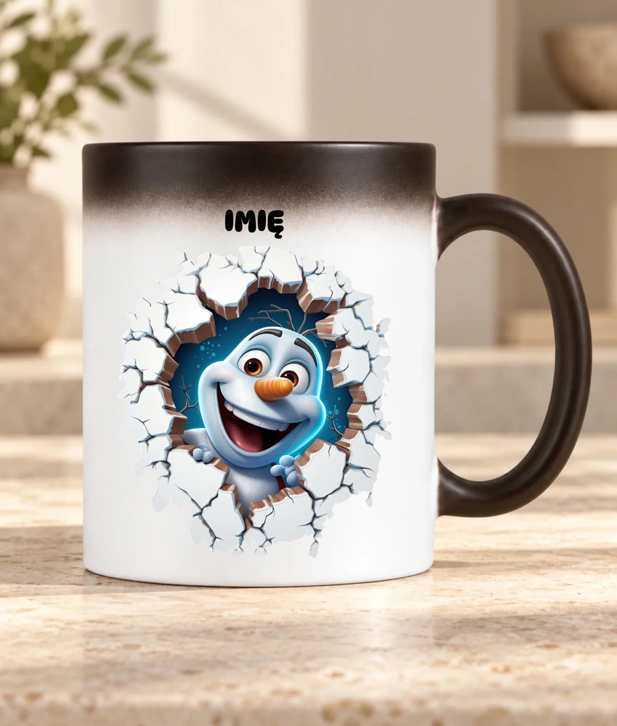 Kubek magiczny świąteczny - Bałwan 3D - personalizowany BN84