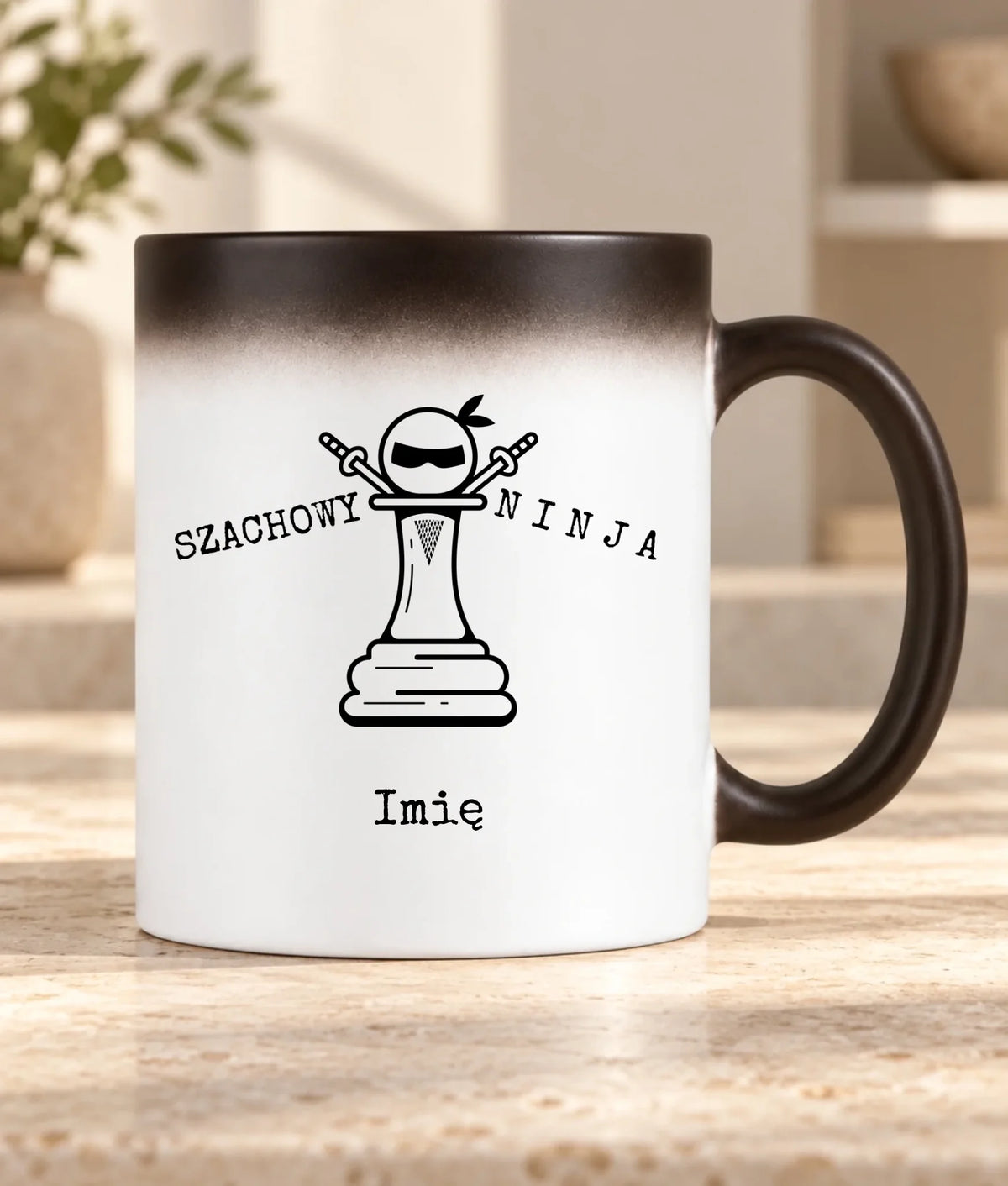 Kubek magiczny dla szachisty - Szachowy ninja - personalizowany HSZ01