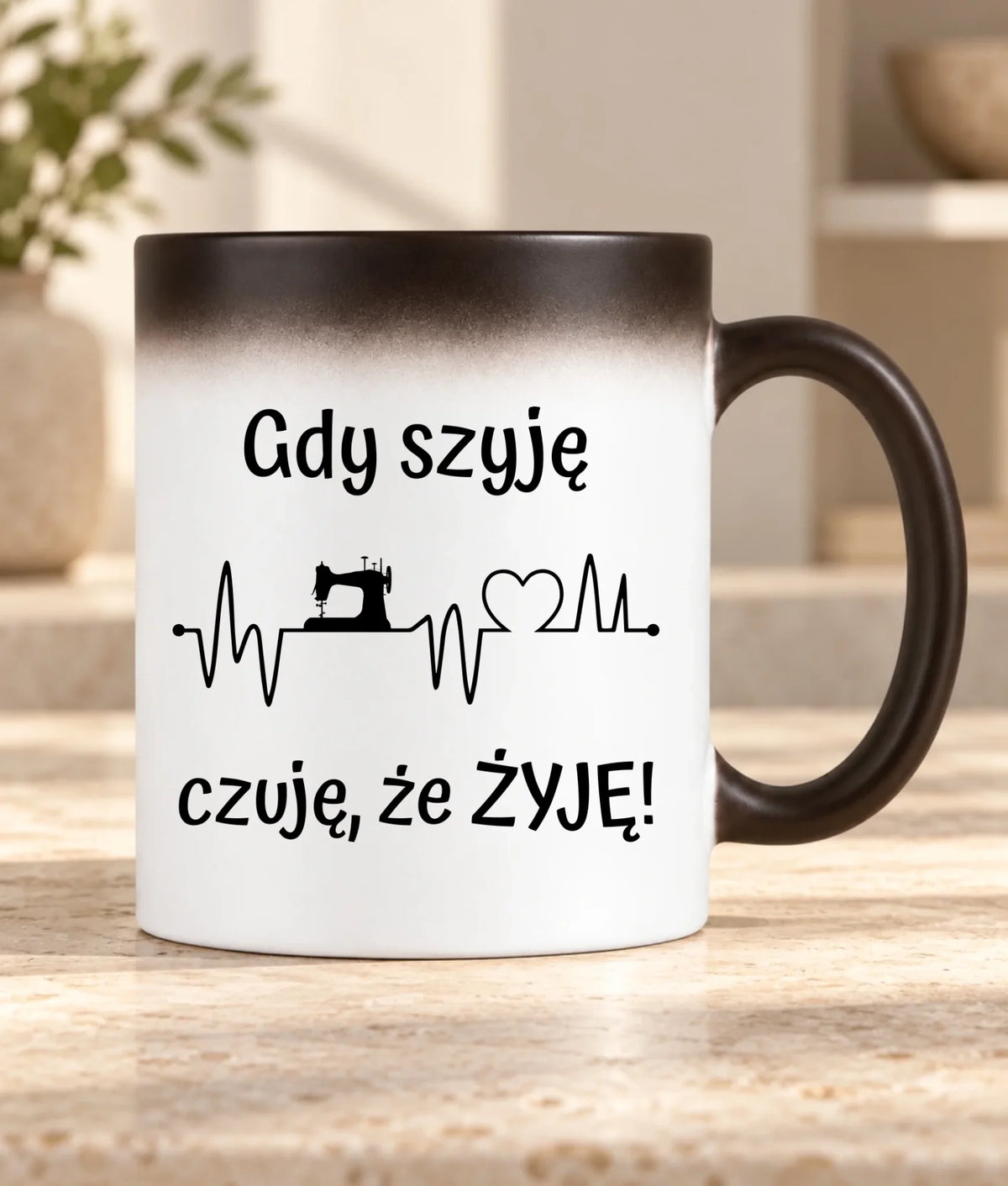 Kubek magiczny szyciowy dla krawcowej - Gdy szyję czuję, że żyję HS12