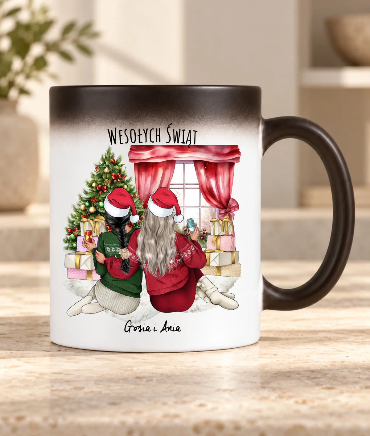 Kubek magiczny świąteczny - prezent dla przyjaciółki - 2-4 przyjaciółek - personalizowany PR06