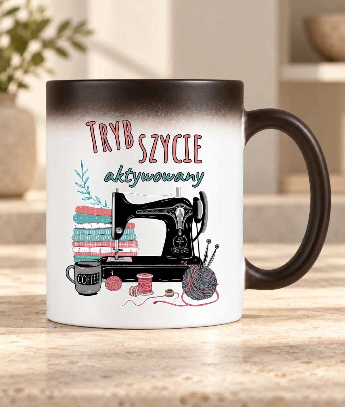 Kubek magiczny szyciowy dla krawcowej - Tryb szycie aktywowany HS06