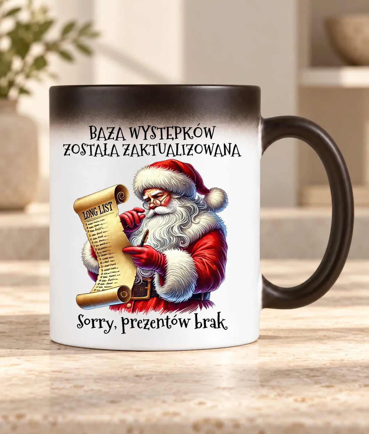 Kubek magiczny świąteczny z Mikołajem - Prezentów brak BN07
