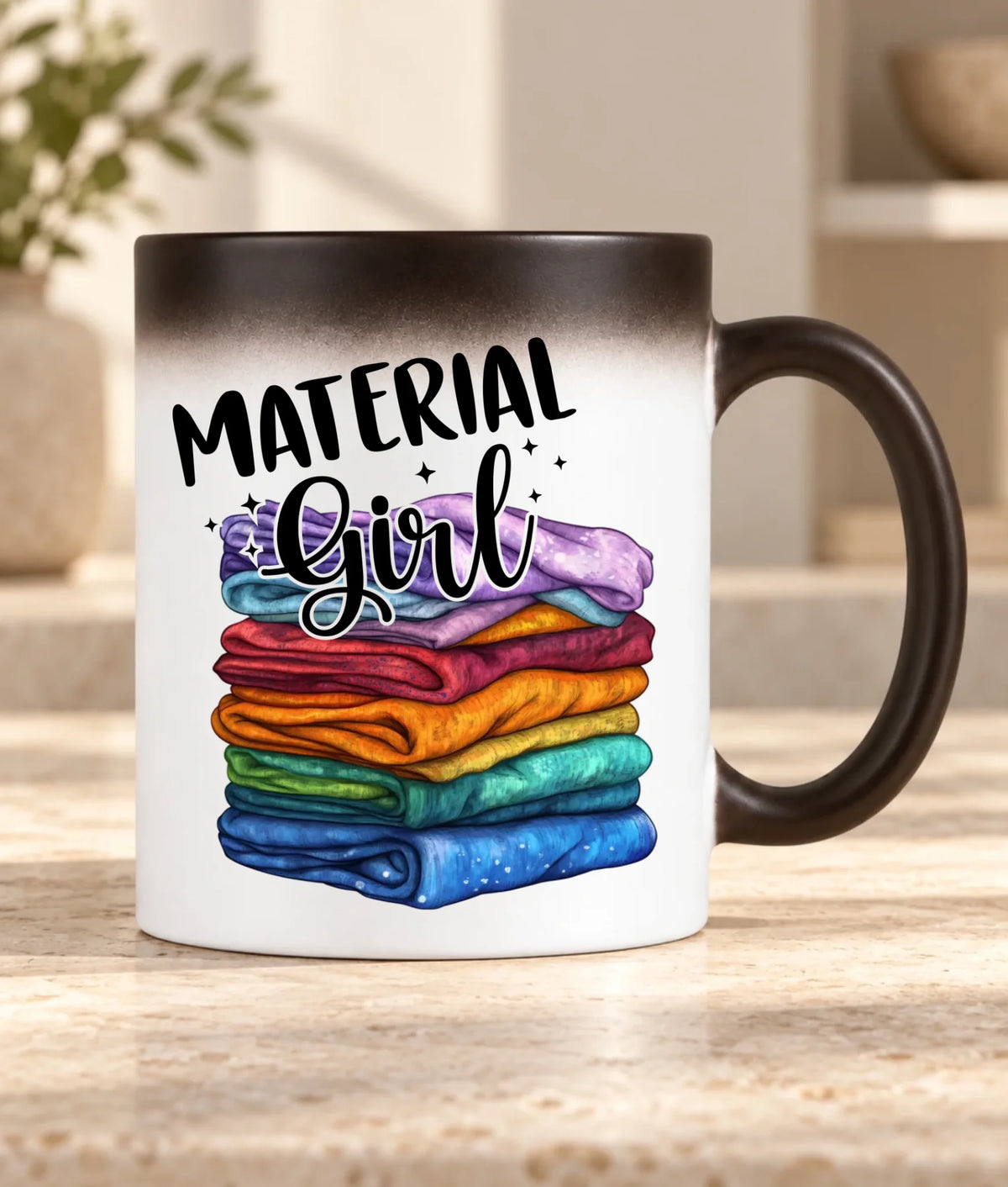 Kubek magiczny szyciowy - prezent dla krawcowej - Material Girl HS02