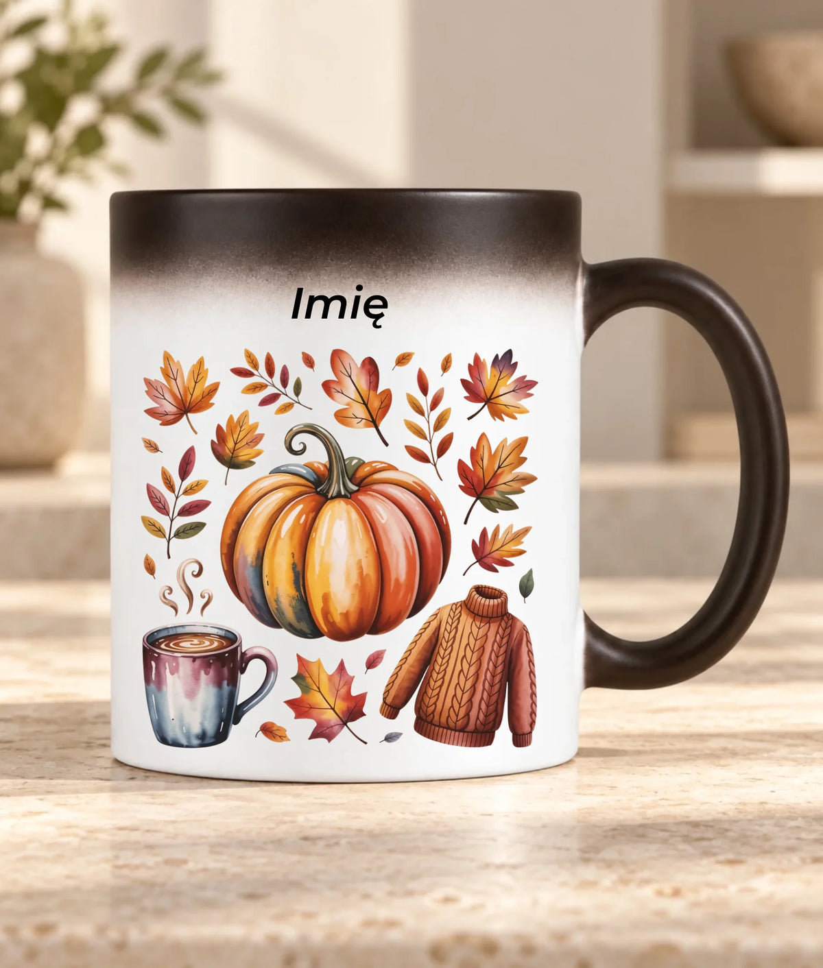 Kubek magiczny jesienny - Złota jesień - personalizowany JS30