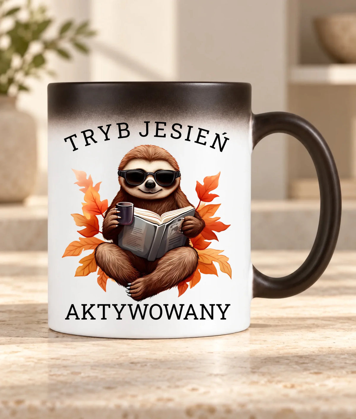 Kubek magiczny jesienny - Leniwiec - Tryb jesień aktywowany JS23