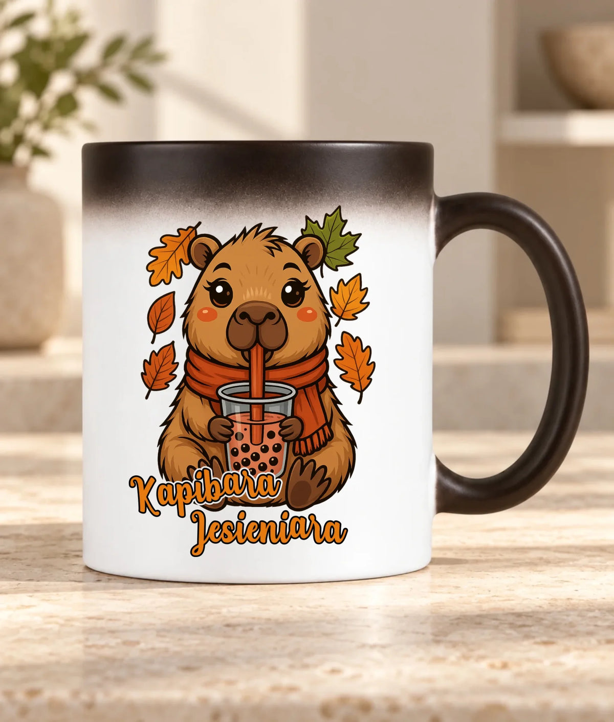Kubek magiczny jesienny - Kapibara Jesieniara JS19