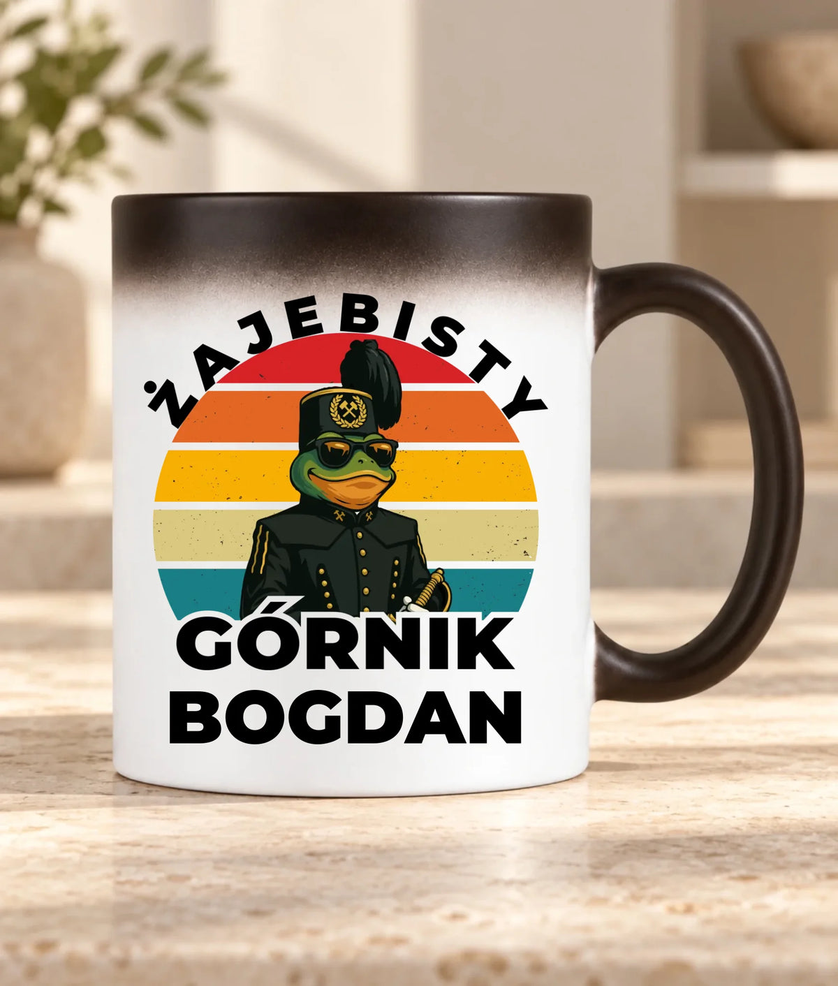 Kubek magiczny z imieniem dla górnika - Żajebisty Górnik