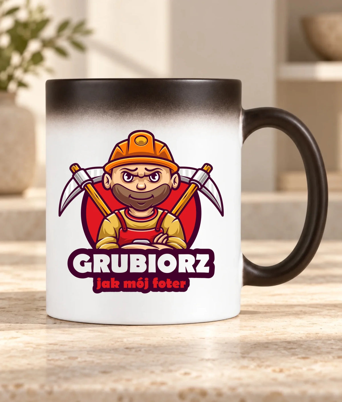 Kubek magiczny dla górnika - Grubiorz jak mój foter