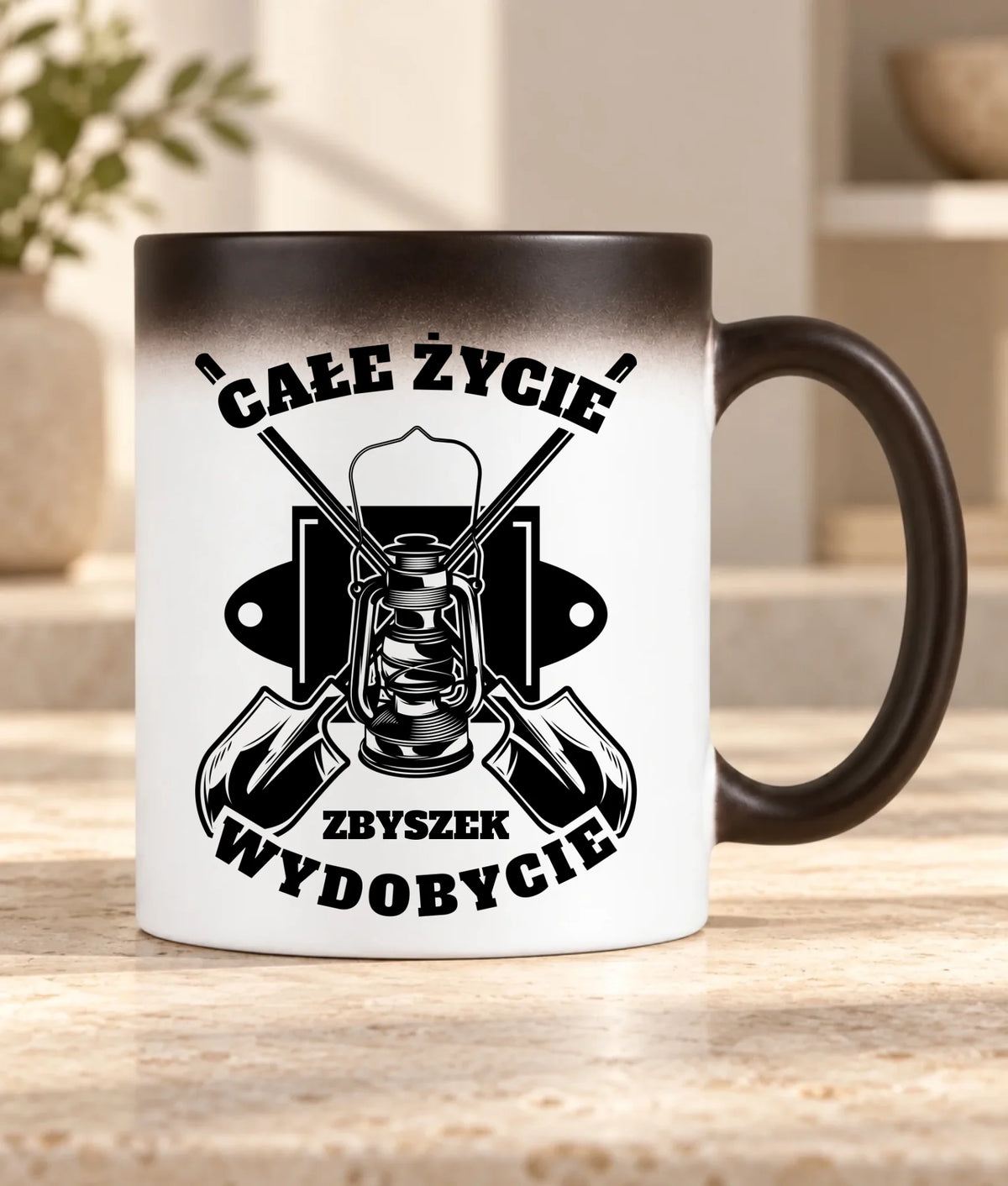 Kubek magiczny z imieniem dla górnika - Całe życie wydobycie