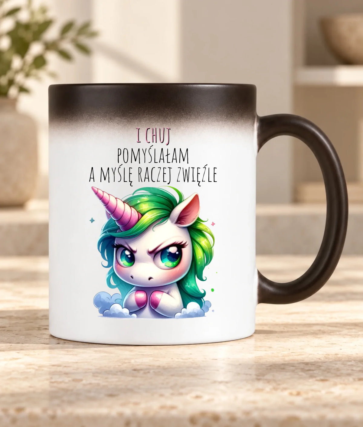 Kubek magiczny z jednorożcem – I ch*j pomyślałam – bez cenzury DZ12