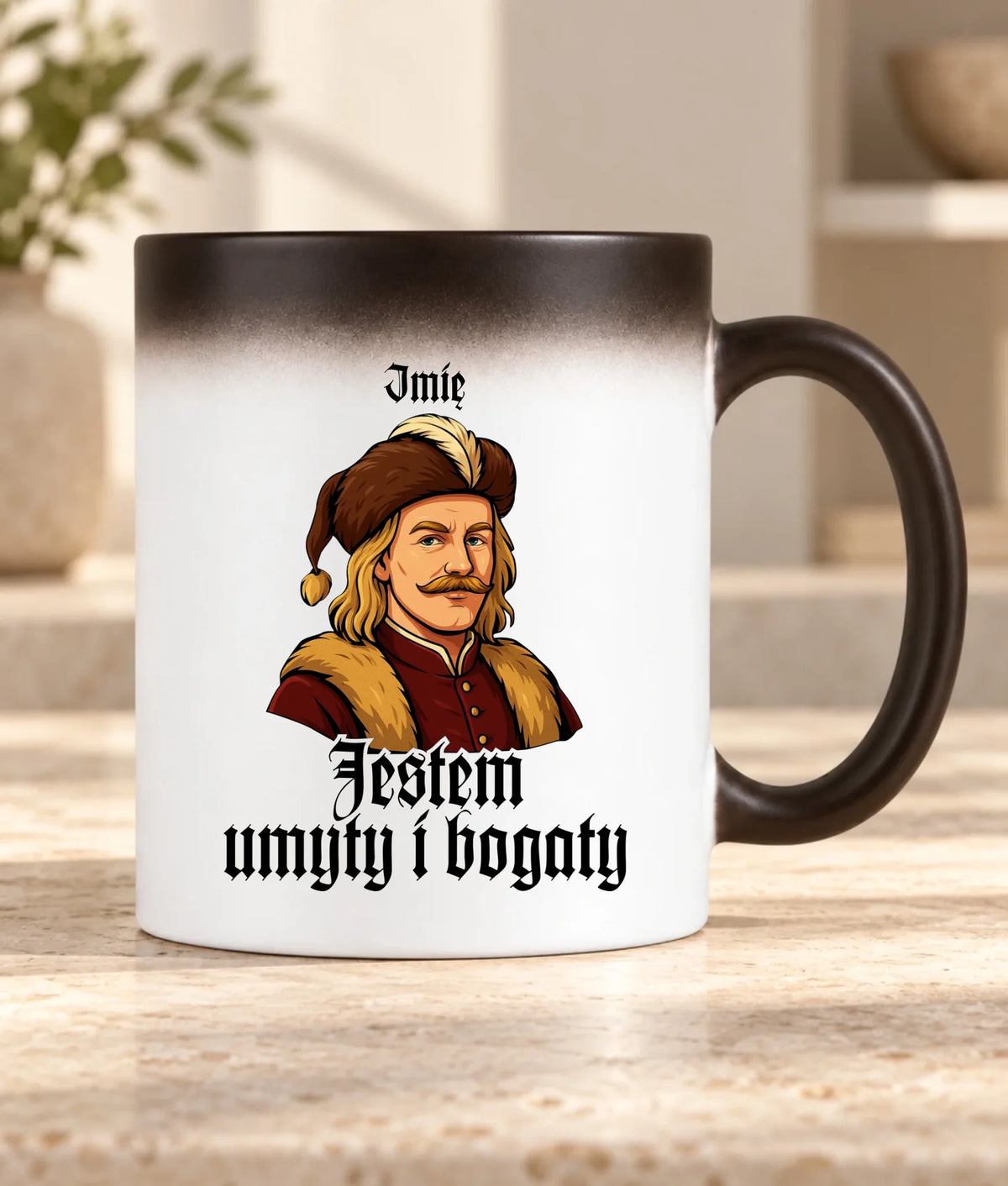 Kubek magiczny - Jestem umyty i bogaty - dla fanów serialu 1670 - personalizowany H60