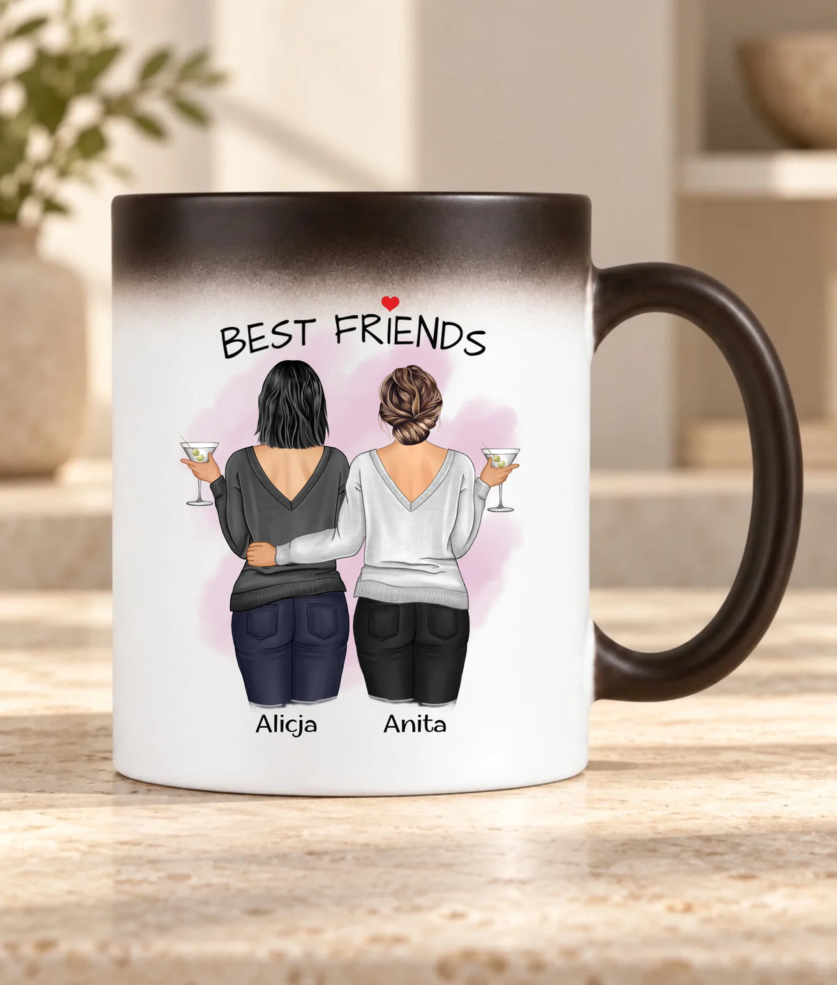 Kubek magiczny - prezent dla przyjaciółki - Best Friends - personalizowane postacie 2-4 osoby PR03