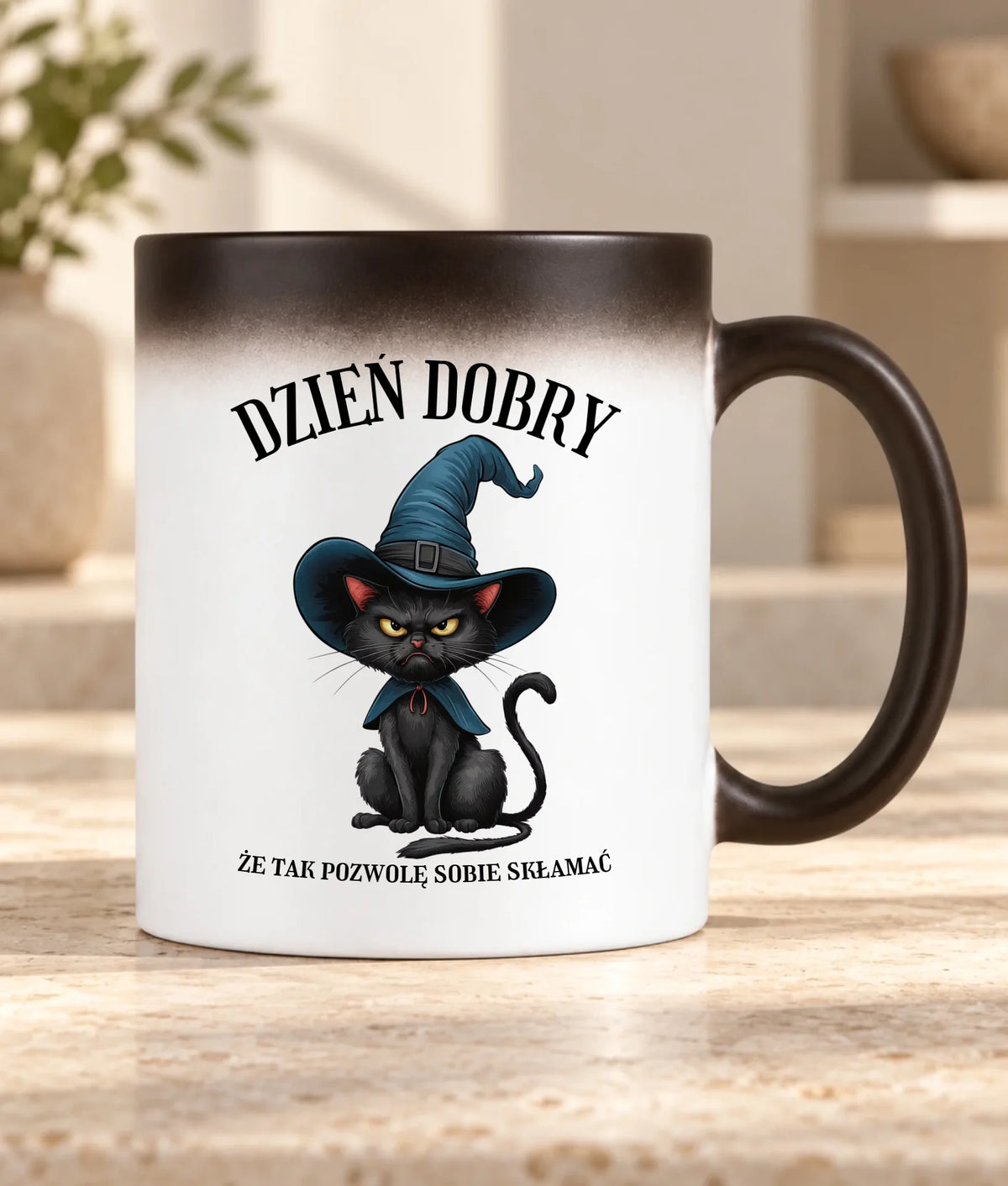 Kubek magiczny halloweenowy - Dzień dobry, że tak pozwolę sobie skłamać HL27
