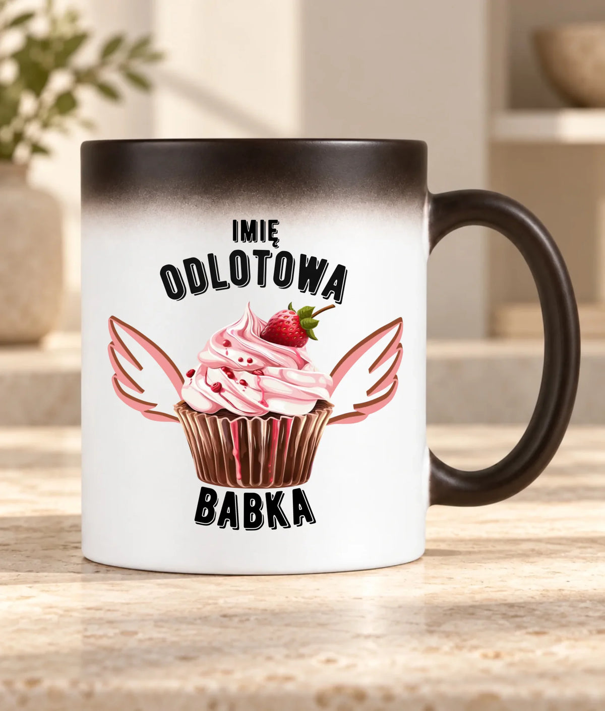 Kubek magiczny - Odlotowa babka - personalizowany DZ06