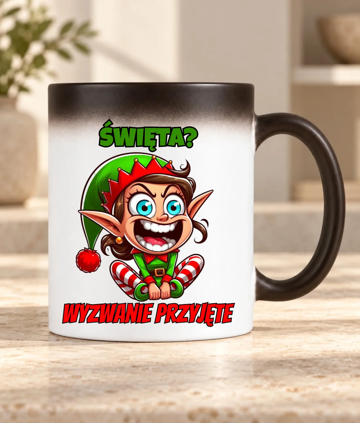 Kubek magiczny świąteczny - Skrzat Wyzwanie przyjęte BN100
