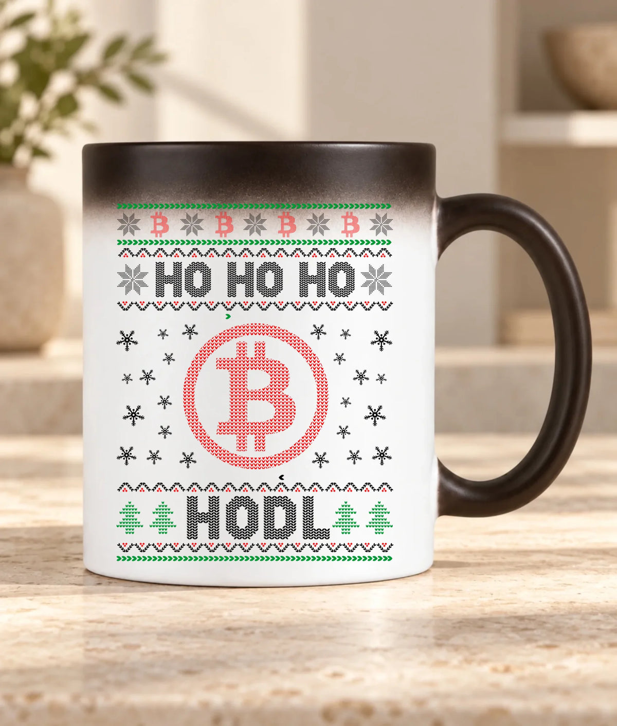Kubek magiczny świąteczny - Bitcoin - Ho Ho hodl BN103