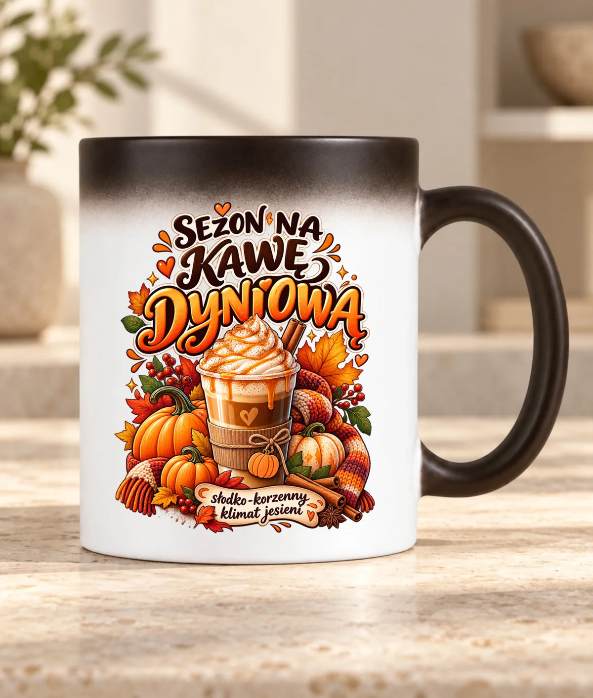 Kubek magiczny jesienny - Sezon na kawę dyniową