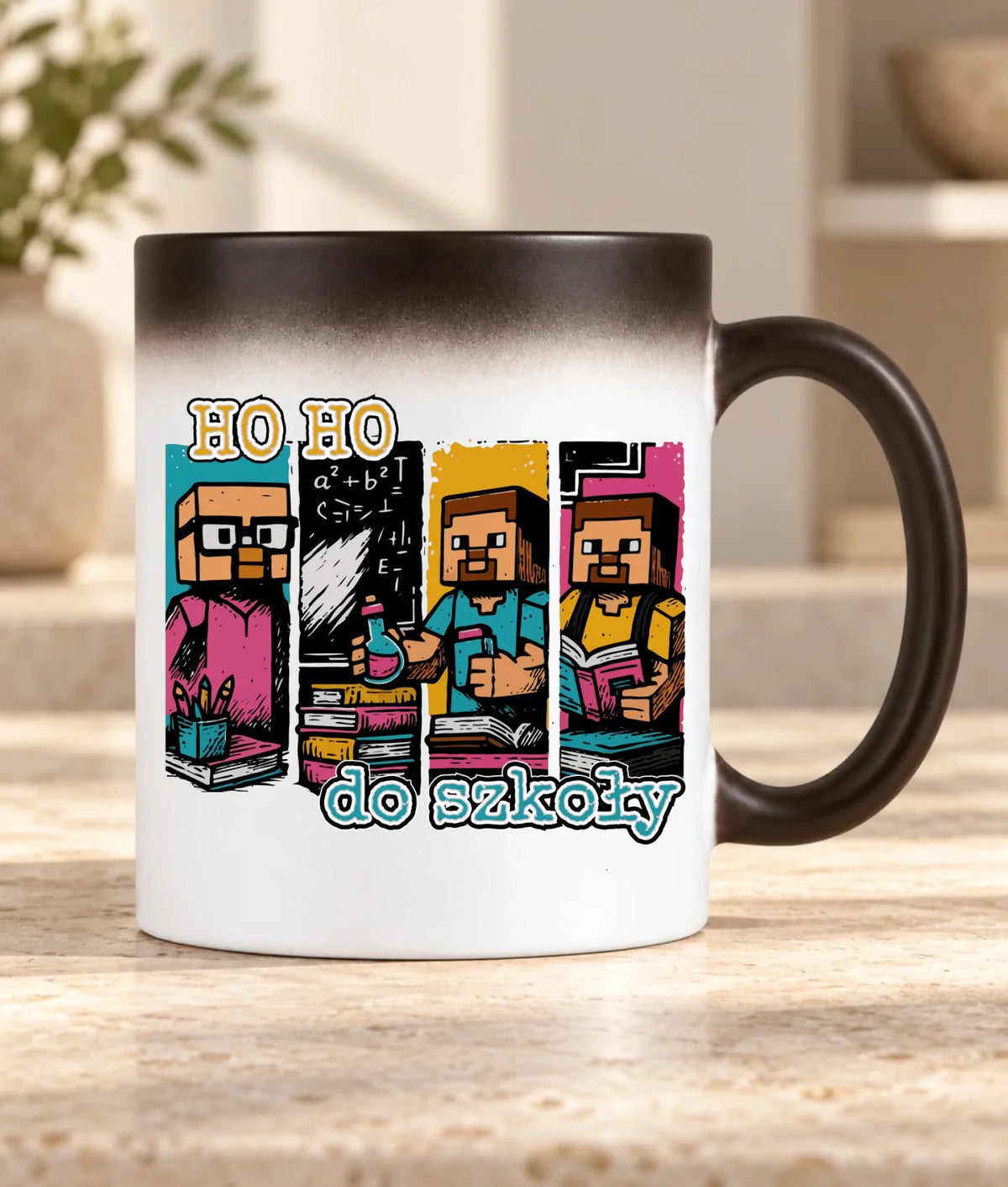 Kubek magiczny w stylu Minecraft Ho ho do szkoły SZ03