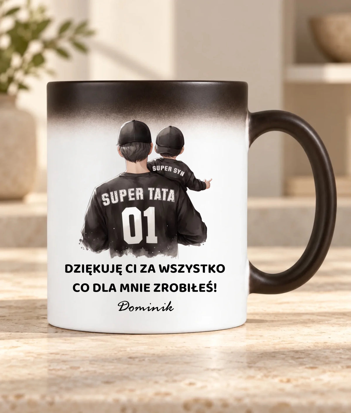 Kubek magiczny dla taty od syna - Dziękuję Ci Tato - personalizowany DT14