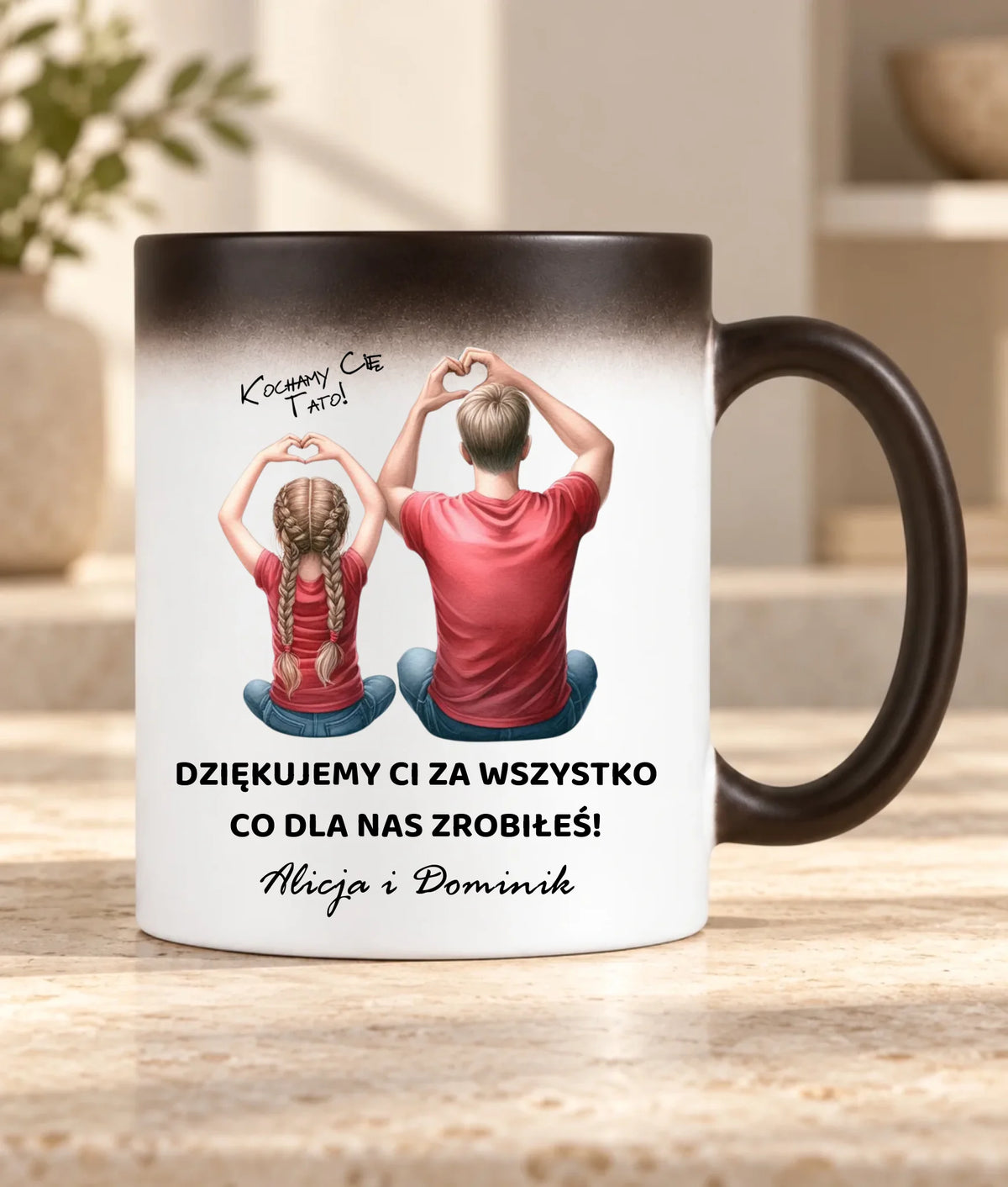 Kubek magiczny dla taty od dzieci - Dziękujemy Ci Tato - personalizowany DT14