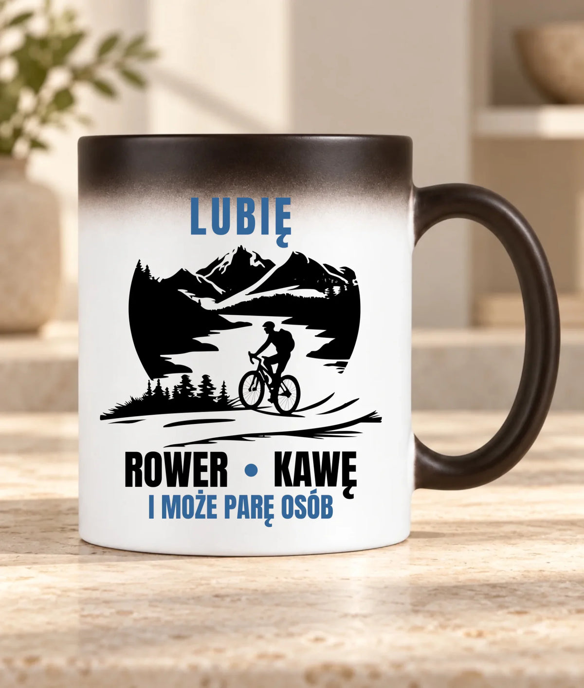 Kubek magiczny dla rowerzysty - Lubię rower kawę i może parę osób HR05