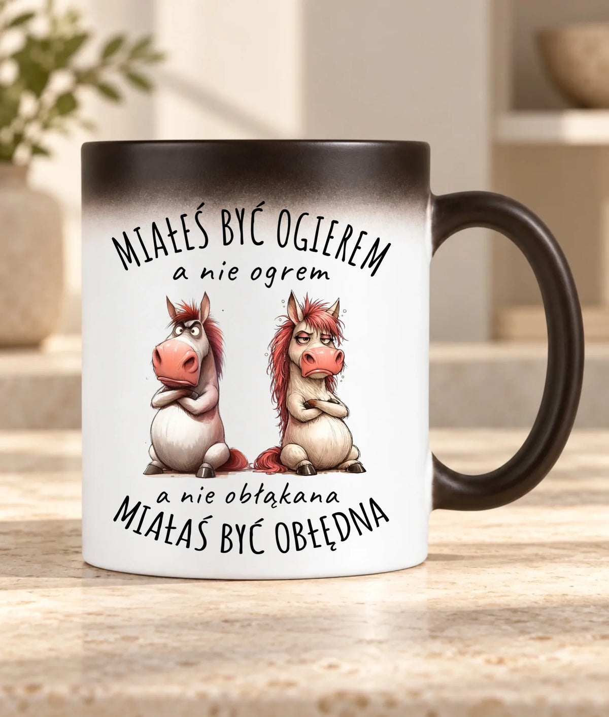 Kubek magiczny dla par - Ogier & Obłędna - śmieszny W85