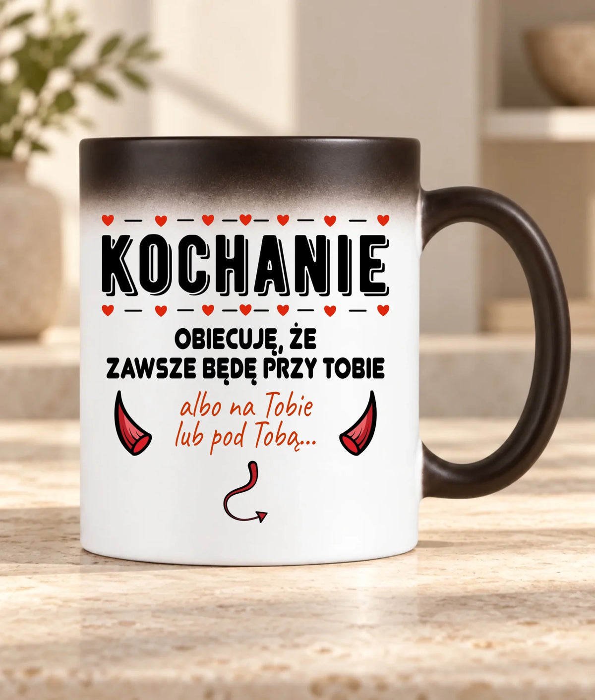 Kubek magiczny dla par - Obiecuję, że zawsze będę przy Tobie W50