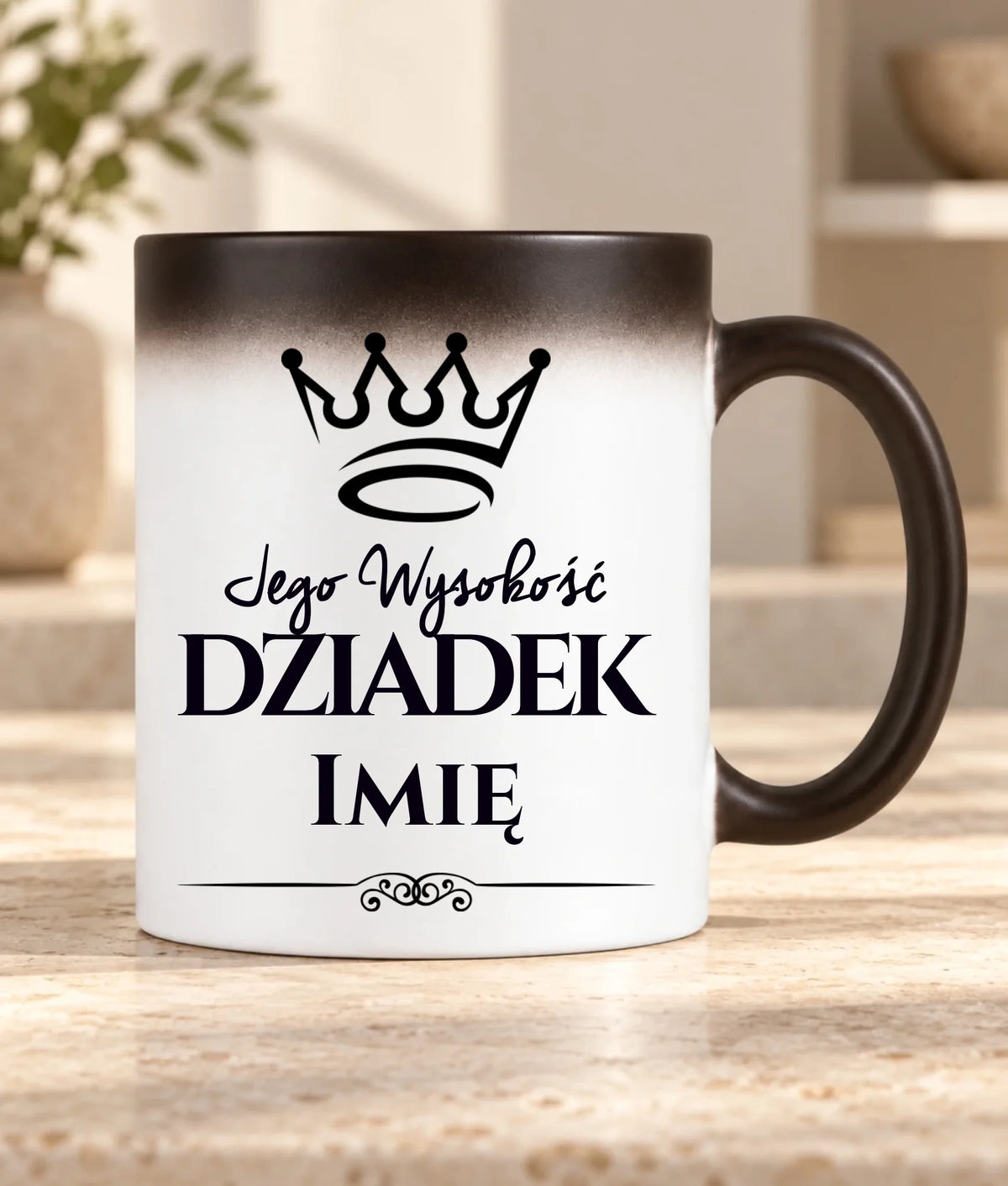 Kubek magiczny dla dziadka - Jego Wysokość dziadek - personalizowany D11
