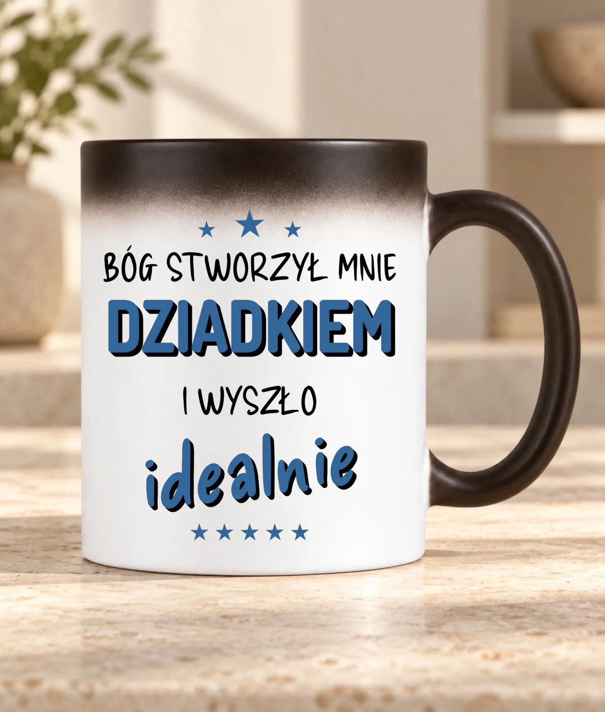 Kubek magiczny dla dziadka - Bóg stworzył mnie dziadkiem i wyszło idealnie D08