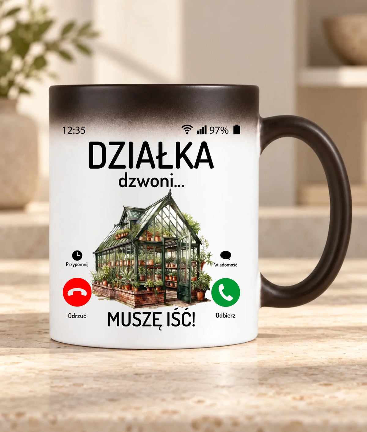 Kubek magiczny dla babci - Działka dzwoni muszę iść B41