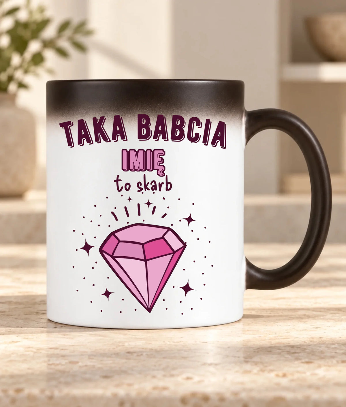 Kubek magiczny dla babci - Taka Babcia to skarb - personalizowany B06
