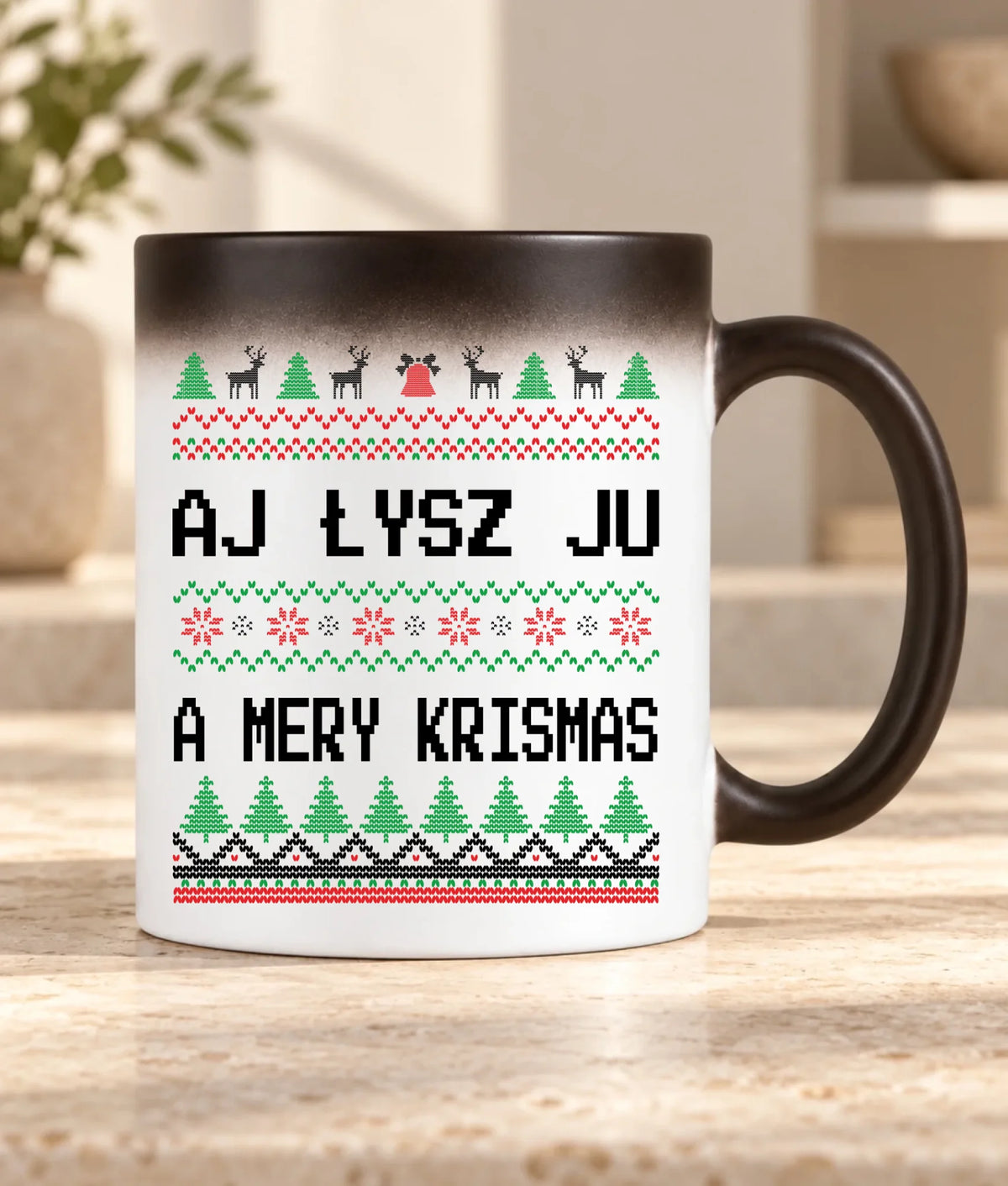 Kubek magiczny świąteczny - Aj łysz ju a mery krismas BN12