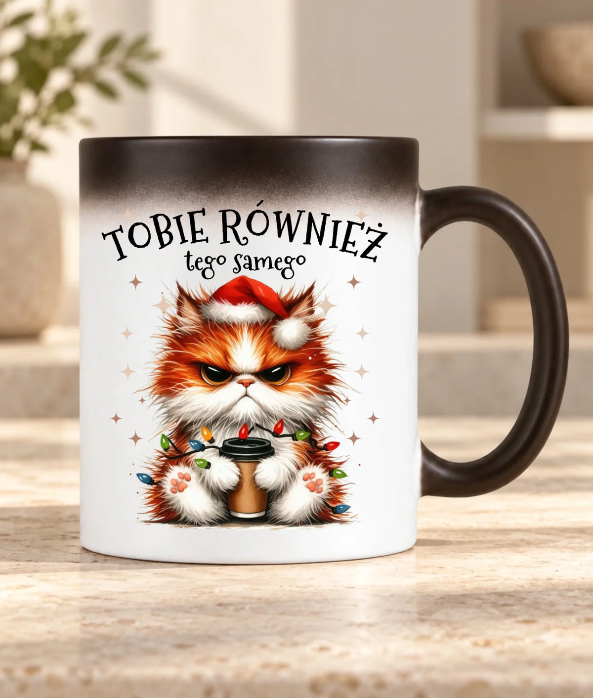 Kubek magiczny świąteczny - Grumpy Cat Tobie również tego samego BN32