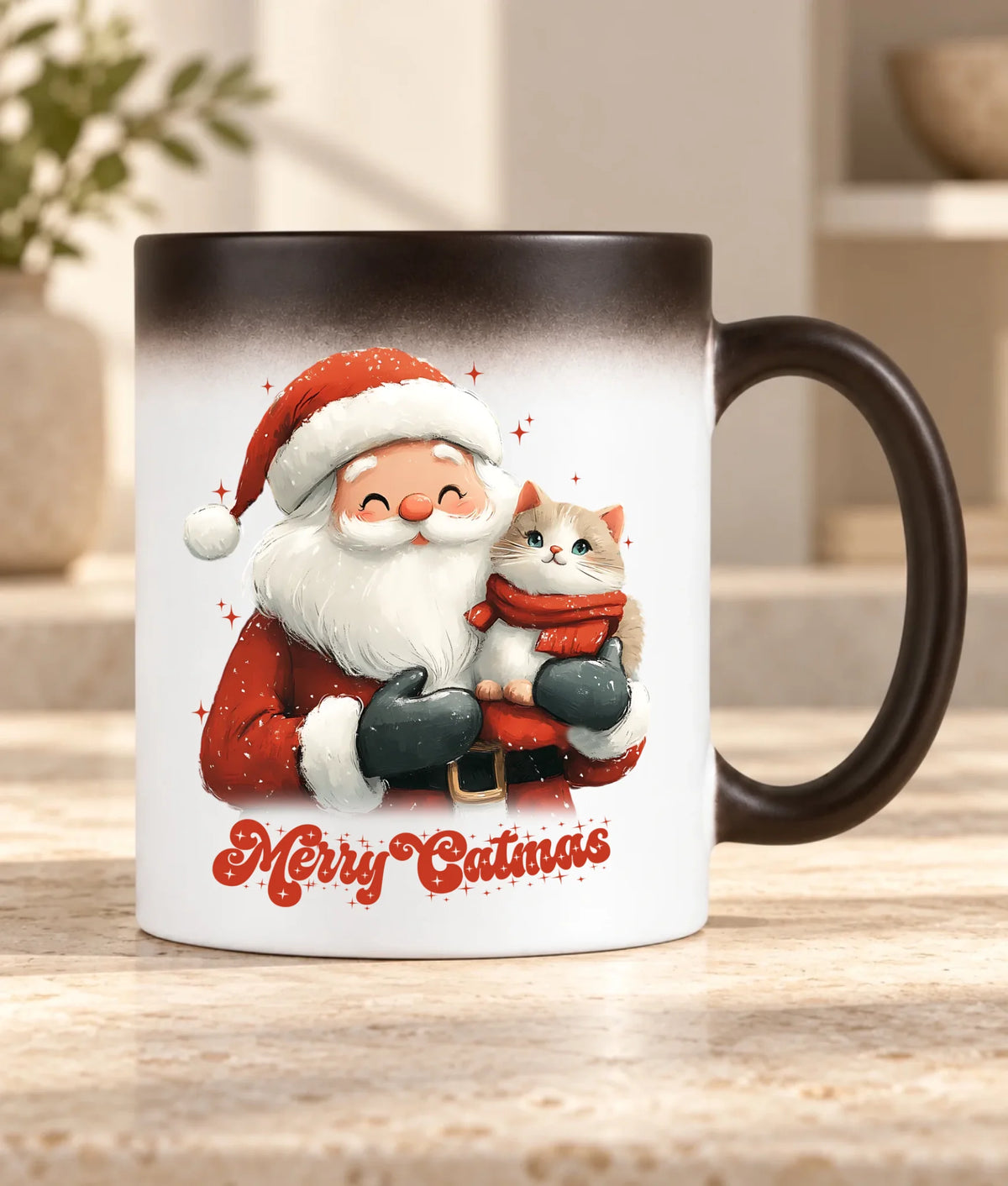 Kubek magiczny świąteczny - prezent dla kociary - Merry Catmas BN38