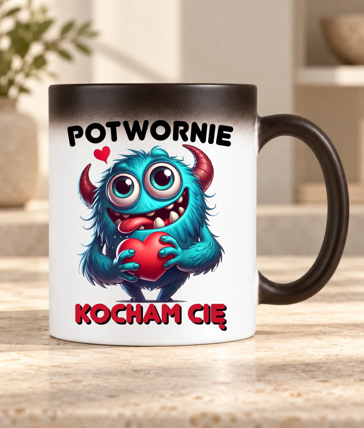 Kubek magiczny dla par - Potwornie Kocham Cię W45