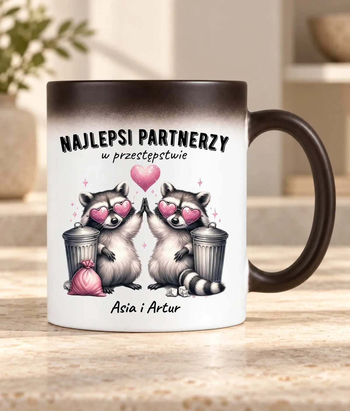 Kubek magiczny dla par - Najlepsi partnerzy w przestępstwie - personalizowany W27