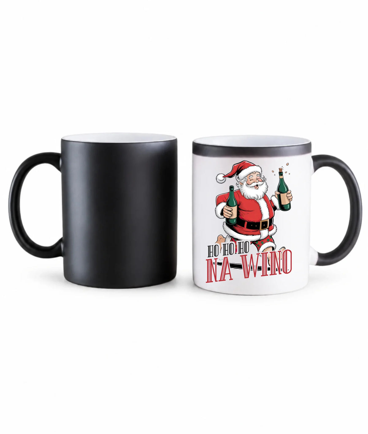 Kubek magiczny świąteczny - Mikołaj Ho ho ho na wino BN61