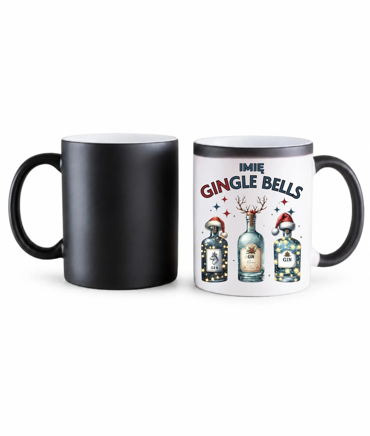 Kubek magiczny świąteczny - Gin Gingle bells - personalizowany BN68