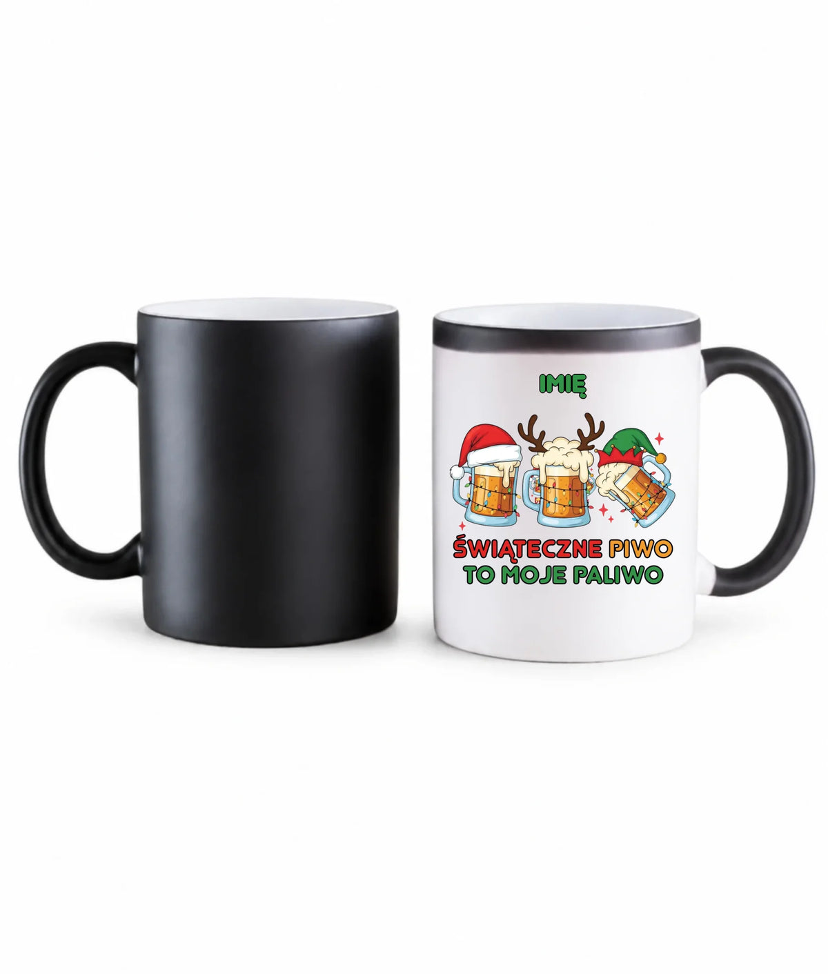 Kubek magiczny świąteczny - Świąteczne piwo to moje paliwo - personalizowany BN119