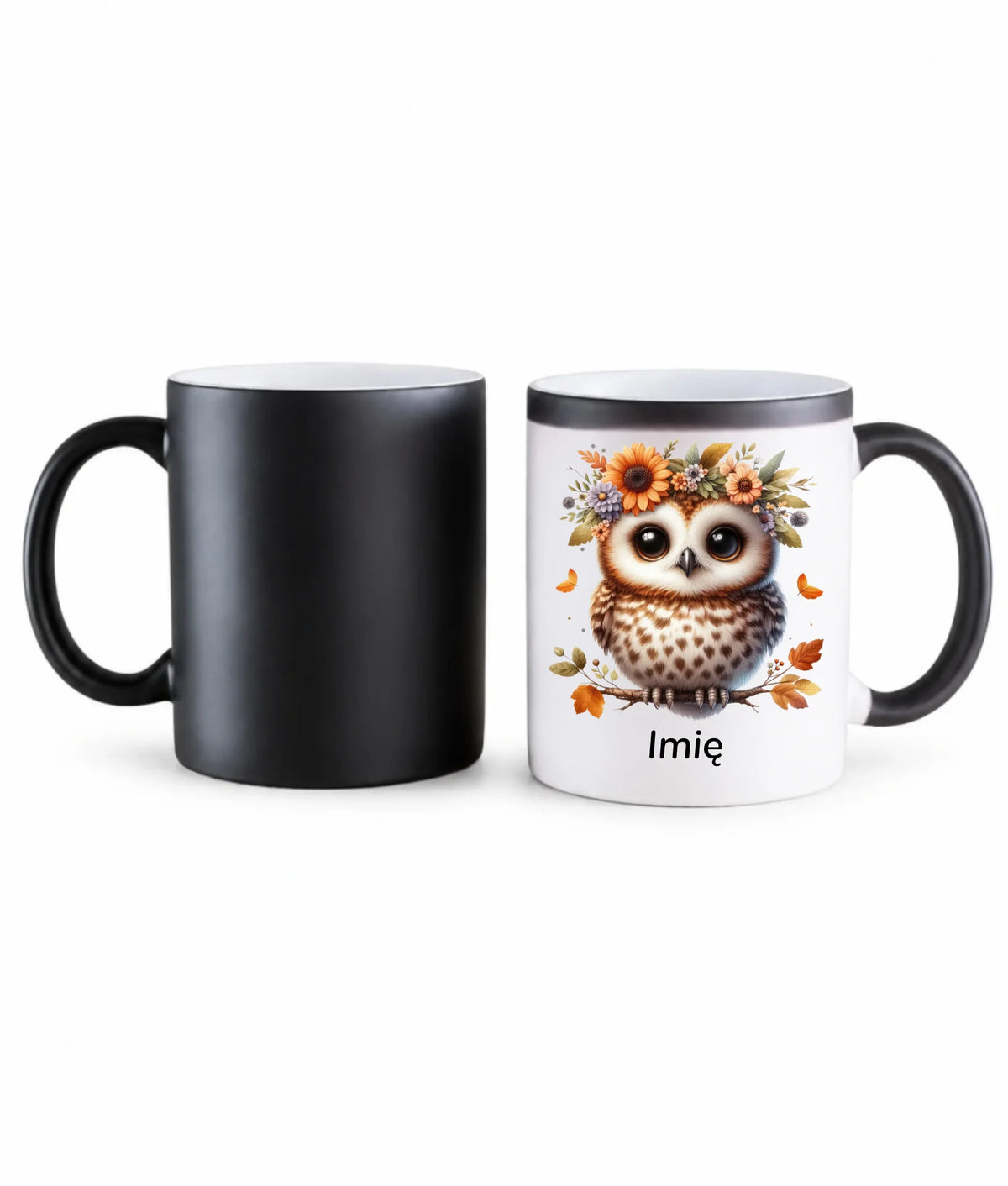 Kubek magiczny jesienny - Sowa w kwiatach JS32
