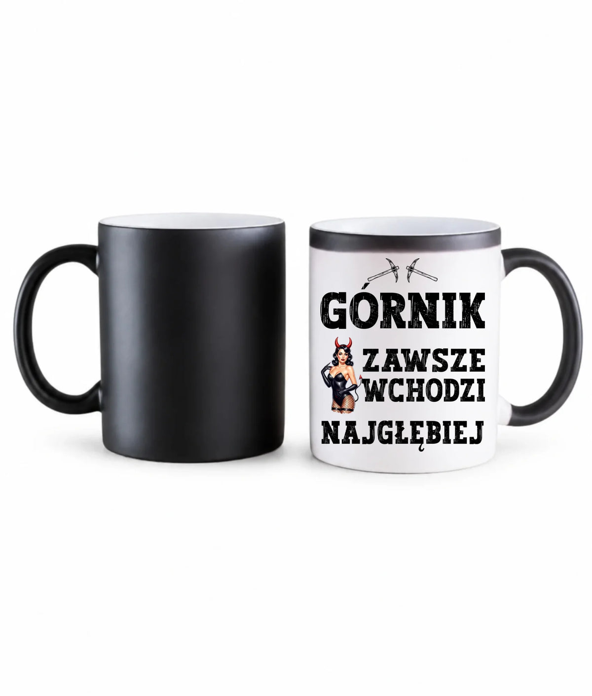 Kubek magiczny dla górnika - Górnik zawsze wchodzi najgłębiej
