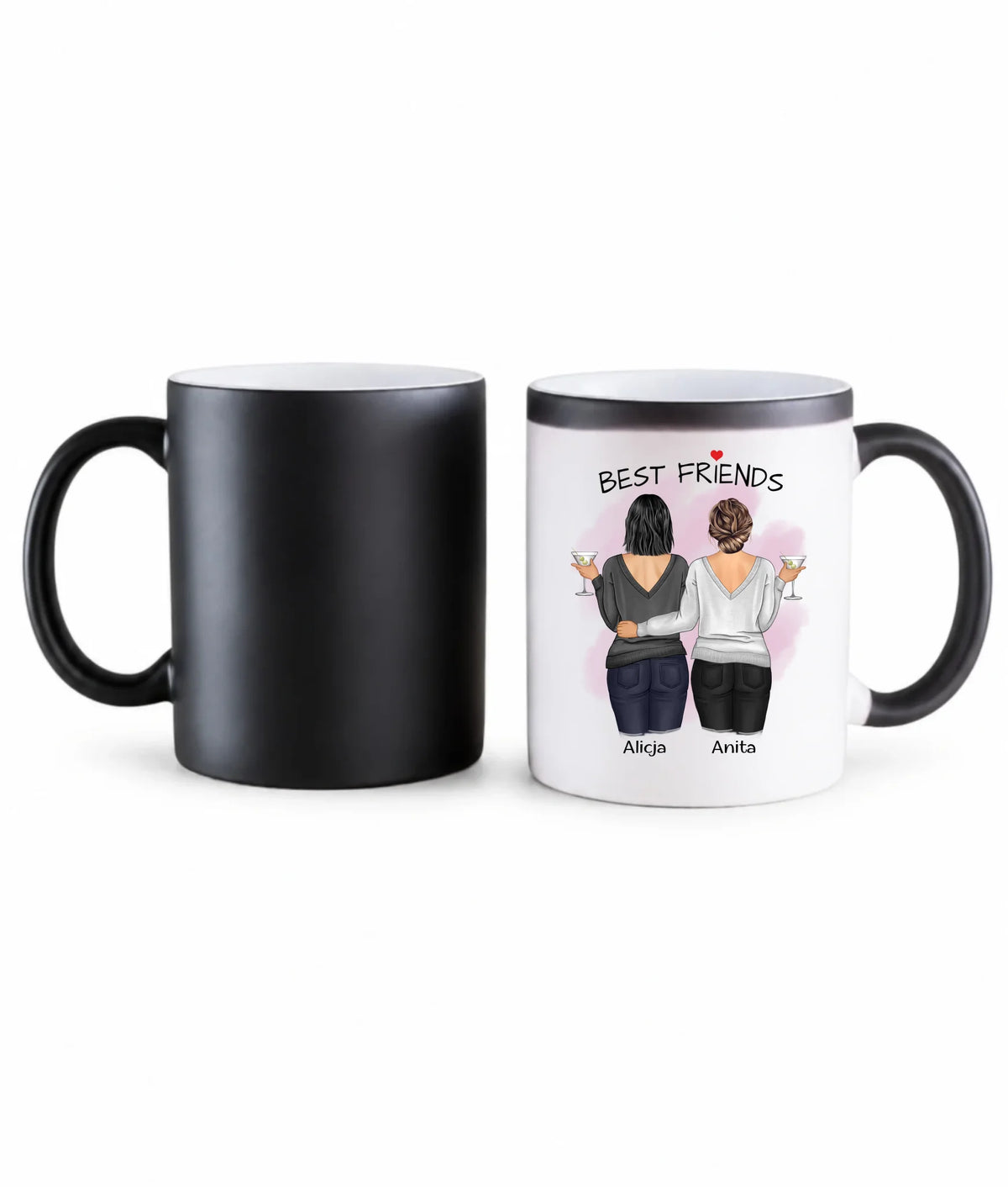 Kubek magiczny - prezent dla przyjaciółki - Best Friends - personalizowane postacie 2-4 osoby PR03