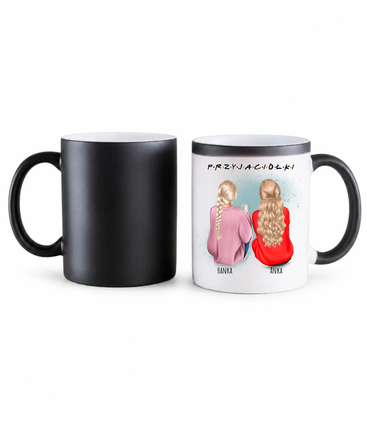 Kubek magiczny - prezent dla przyjaciółki - personalizowane postacie 2-4 osoby PR02