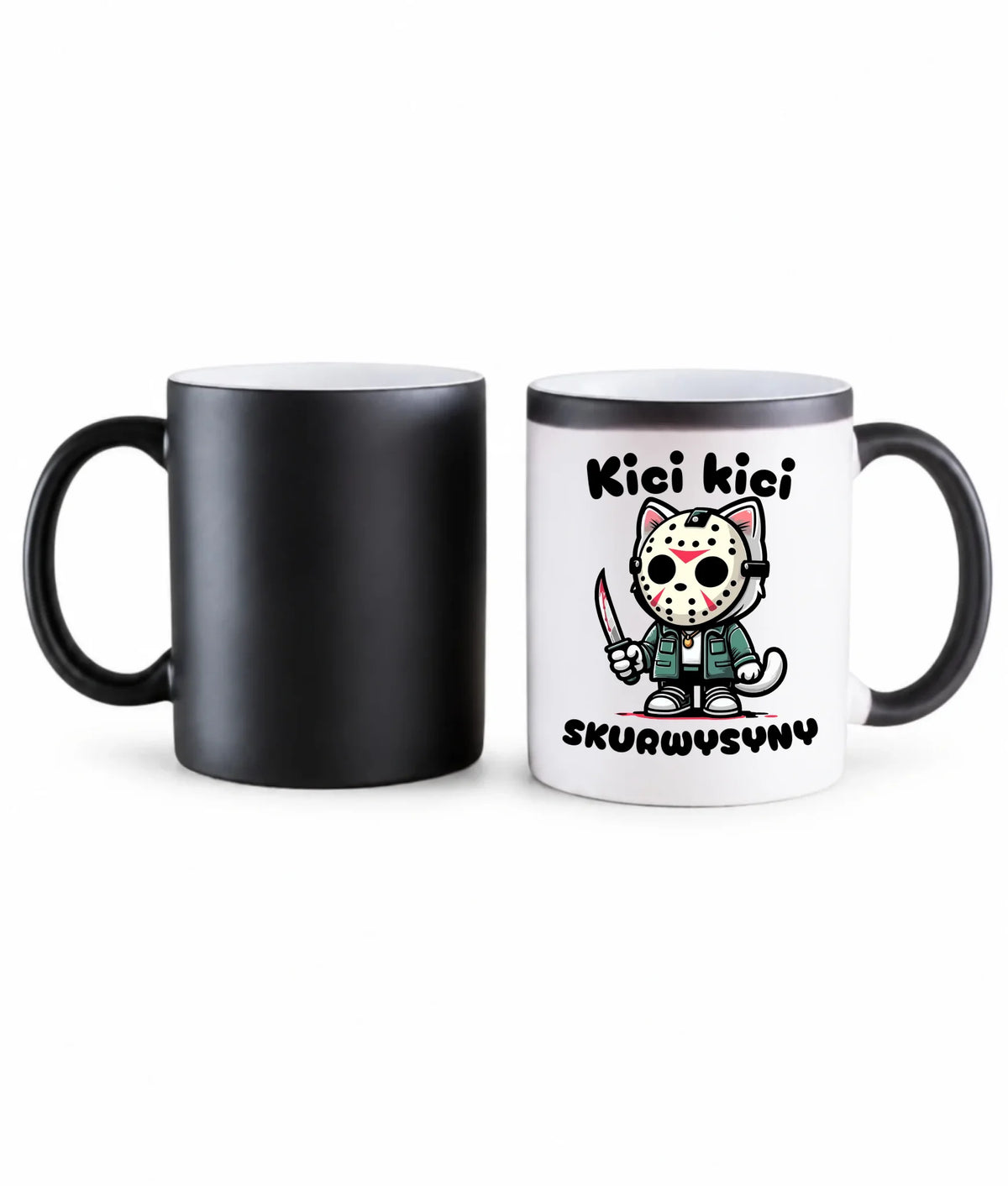 Kubek magiczny na Halloween - Kici kici sk*rwysyny - bez cenzury HL28